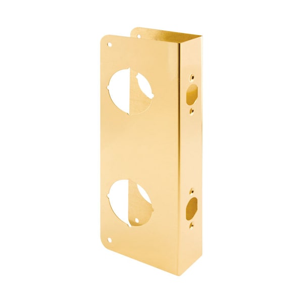 Prime-Line 12.72 in. H X 2-1/8 in. L Brass-Plated Brass Recessed Door Reinforcer